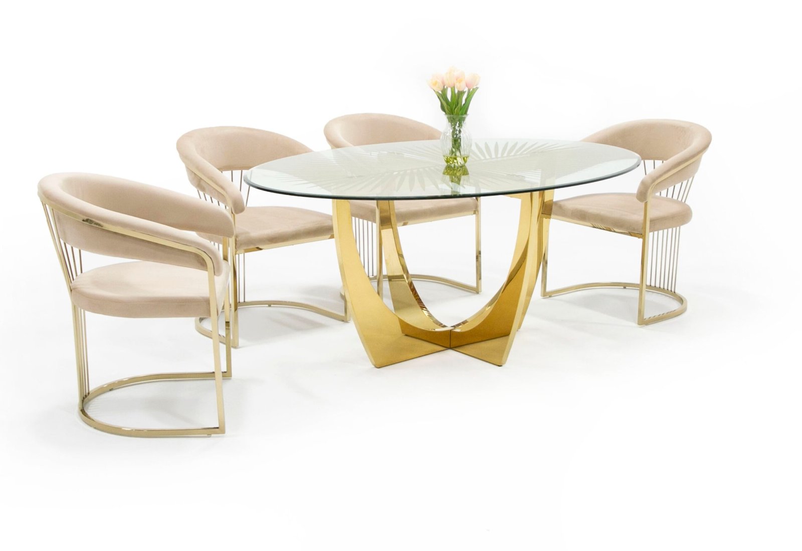 Modrest Chambers - Glass & Gold Dining Table - Image 2