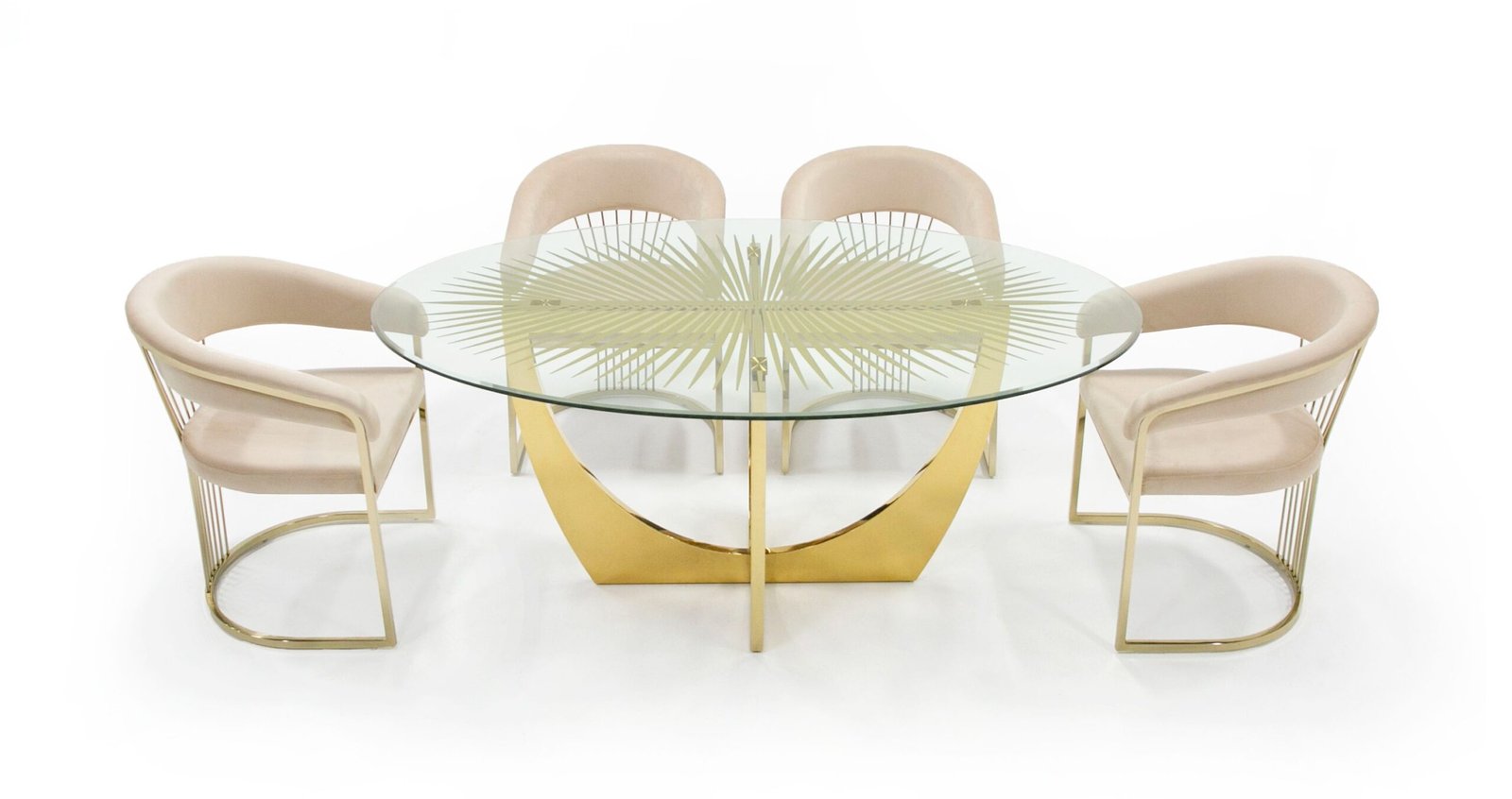 Modrest Chambers - Glass & Gold Dining Table - Image 3