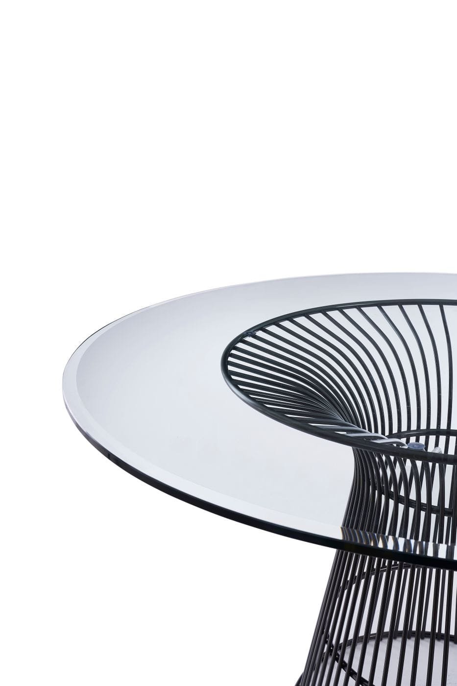 Modrest Chandler - Modern Round Glass & Black Stainless Steel Dining Table - Image 2