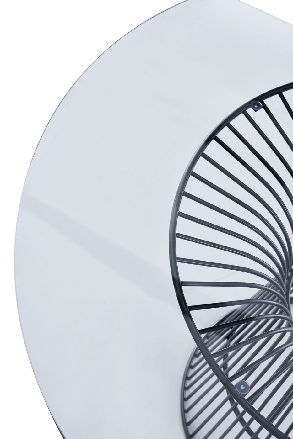 Modrest Chandler - Modern Round Glass & Black Stainless Steel Dining Table - Image 3