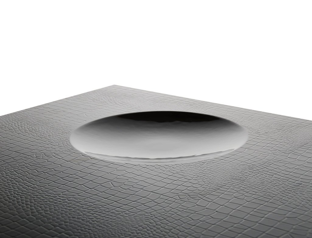 A&X Grand Modern Black Crocodile Lacquer Coffee Table with 2 Drawers - Image 4