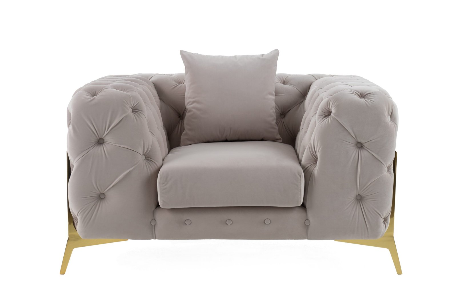 Divani Casa Clarice - Transitional Light Beige Velvet Chair