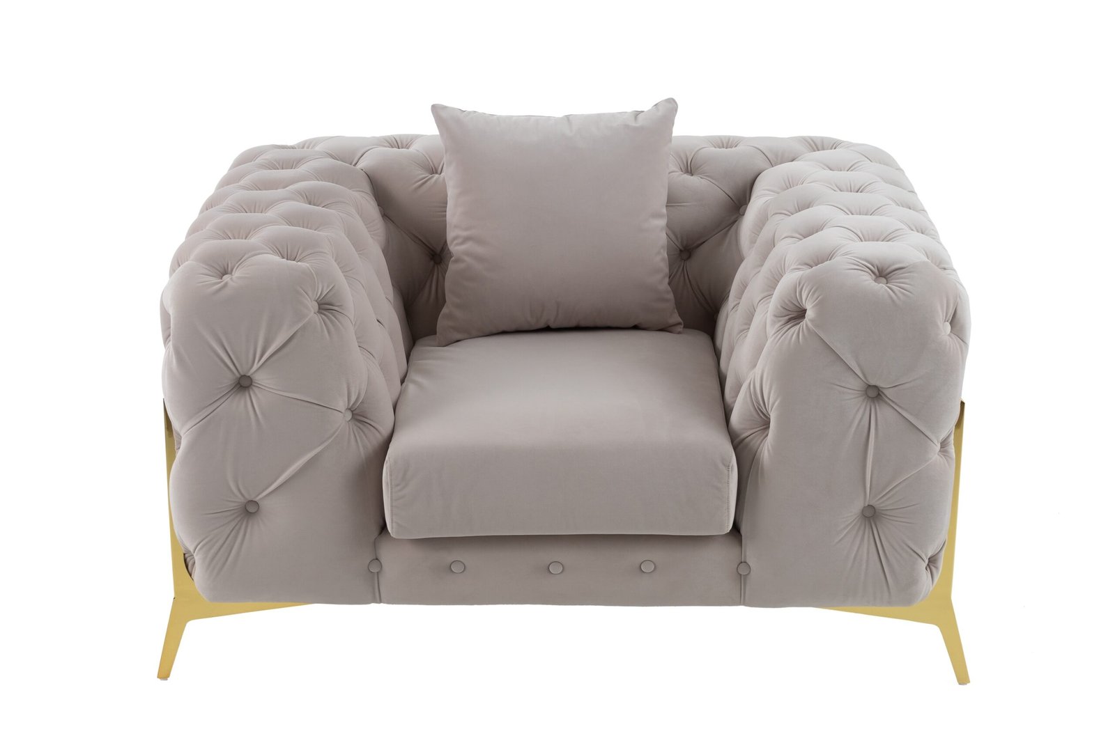 Divani Casa Clarice - Transitional Light Beige Velvet Chair - Image 2