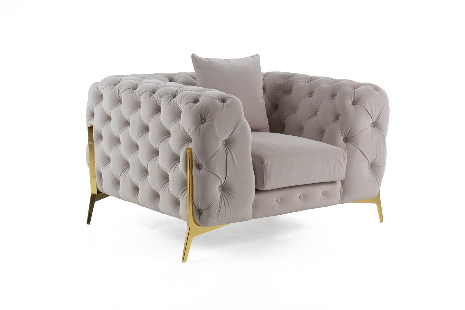 Divani Casa Clarice - Transitional Light Beige Velvet Chair - Image 4