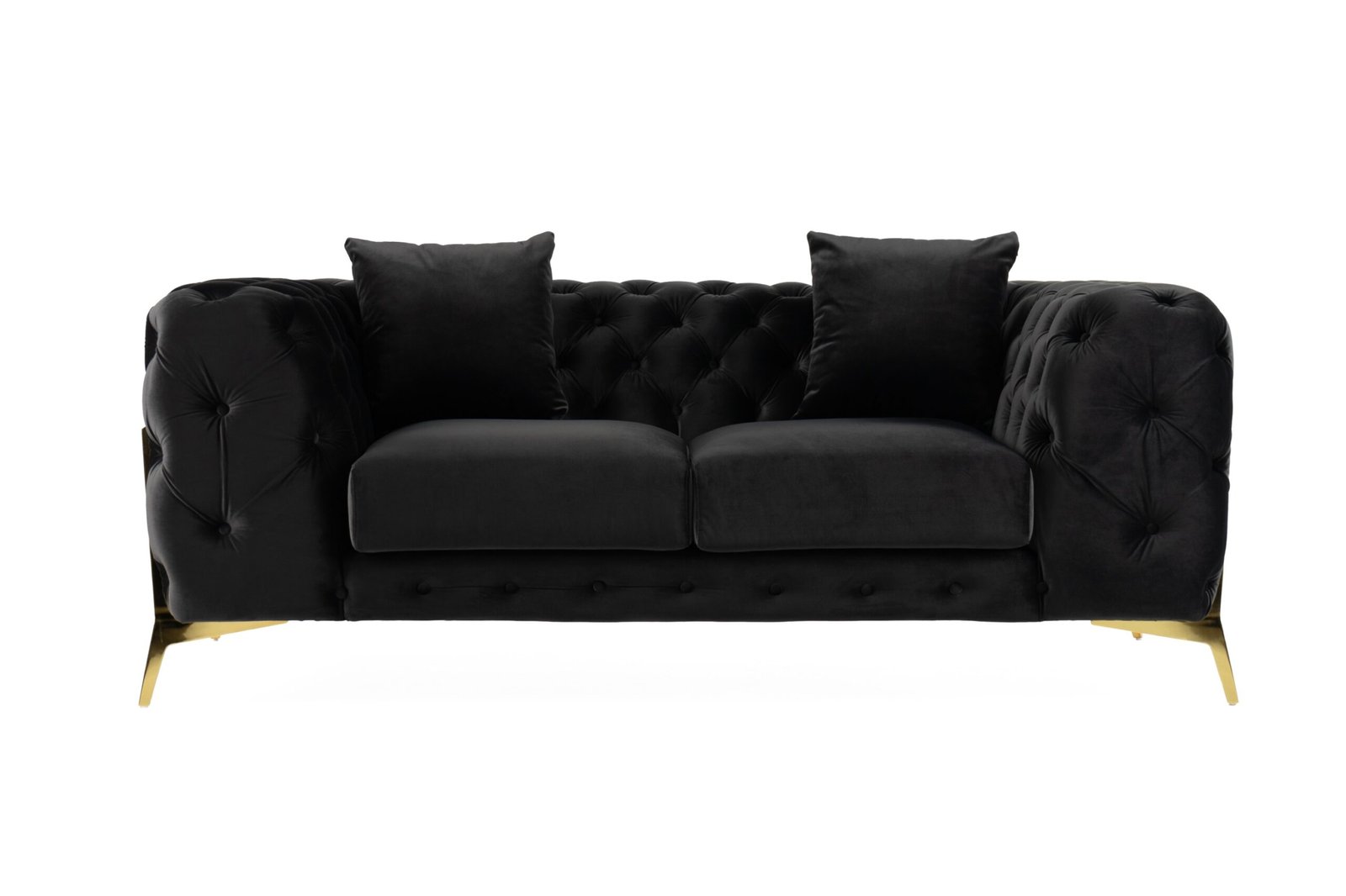 Divani Casa Clarice - Transitional Black Velvet Loveseat