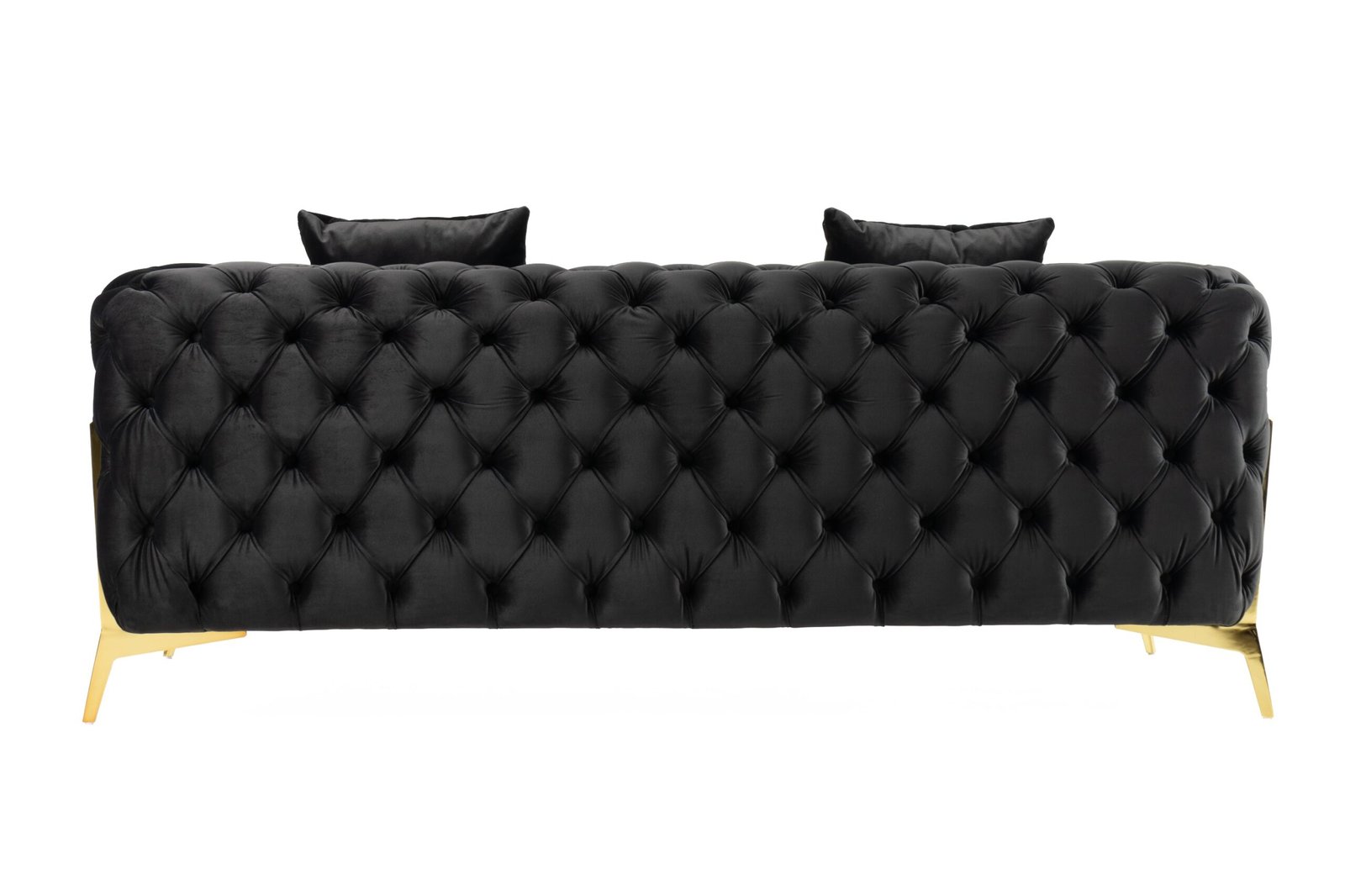 Divani Casa Clarice - Transitional Black Velvet Loveseat - Image 5