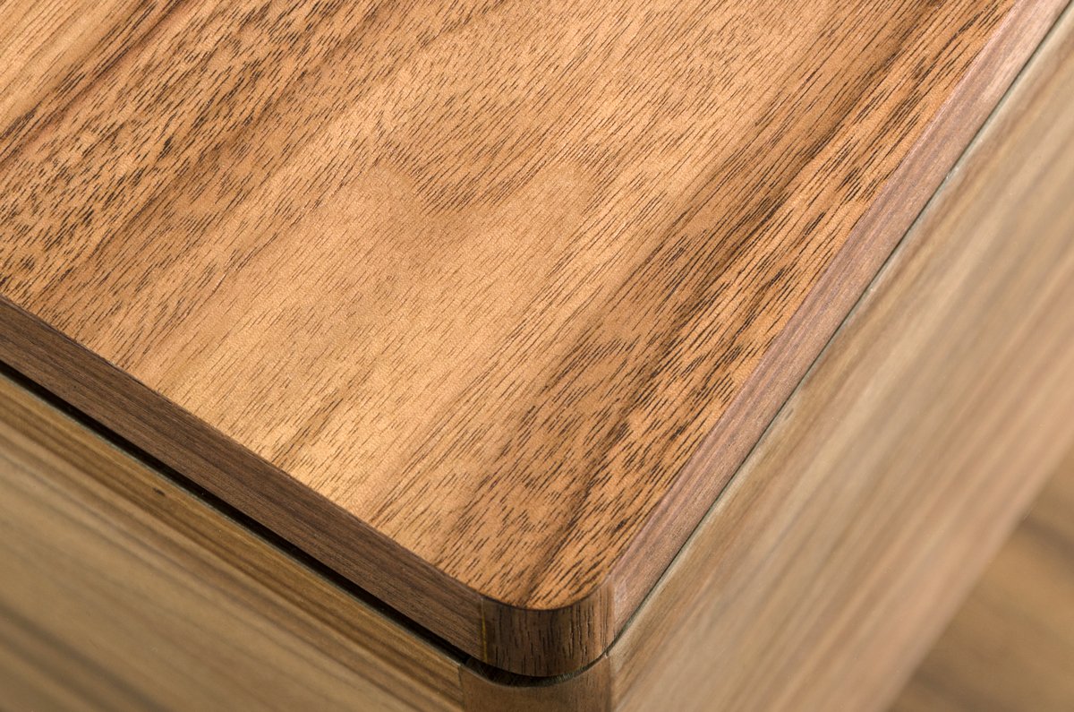Modrest Clarion Mid-Century Walnut and Glass End Table - Image 3