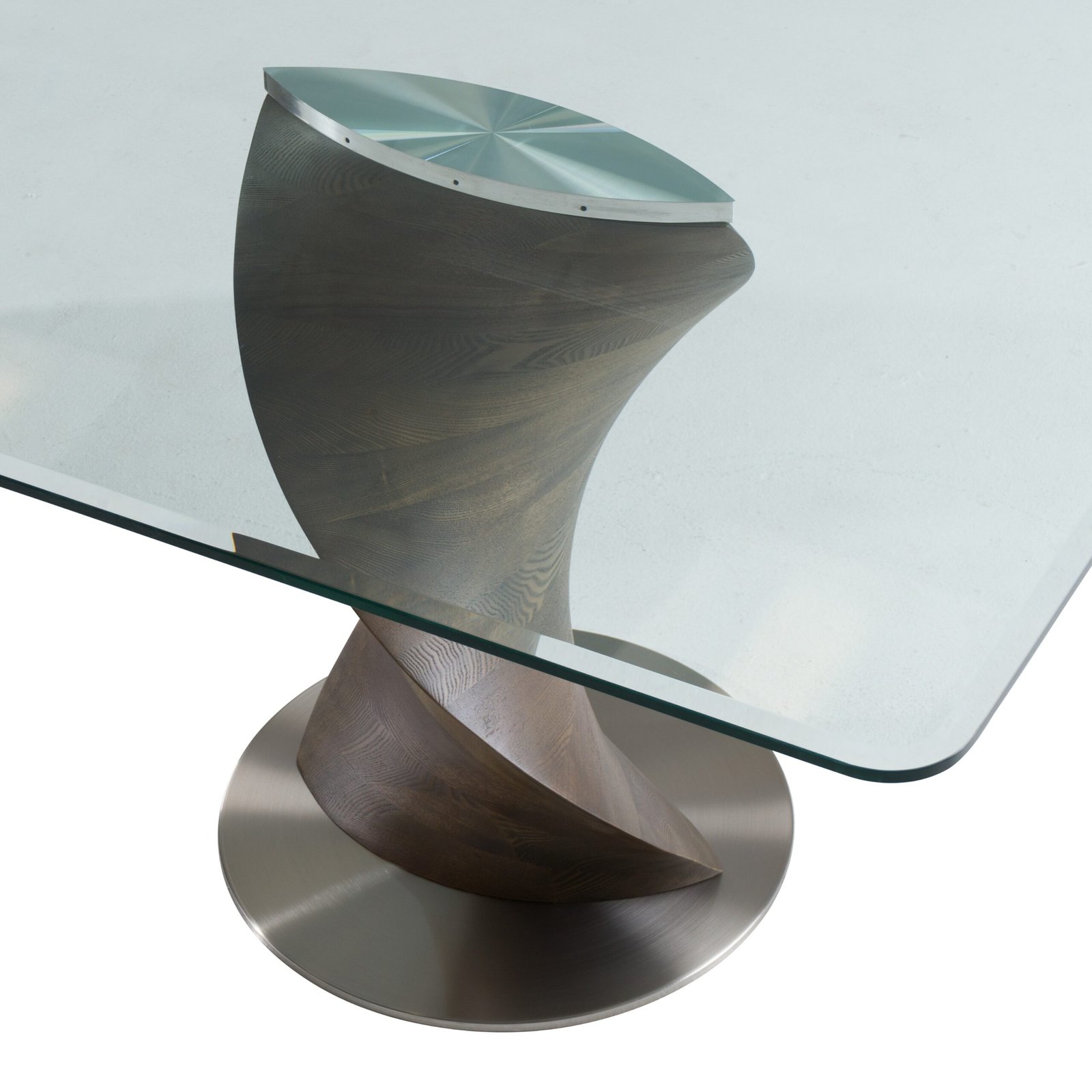 Modrest Cleveland - Contemporary Glass and Grey Ash Dining Table - Image 3