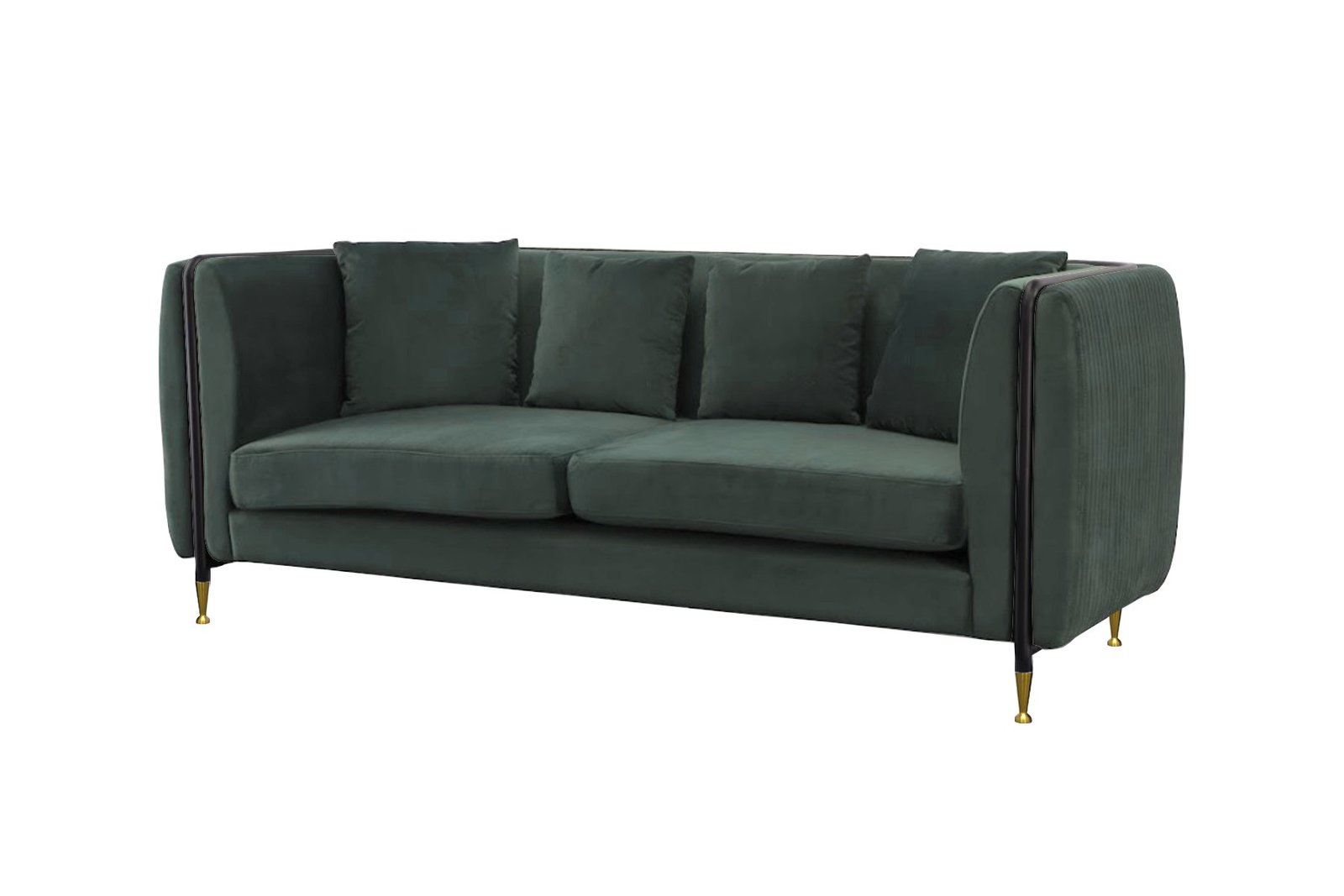 Divani Casa Oswego - Modern Dark Green Jade Sofa - Image 2