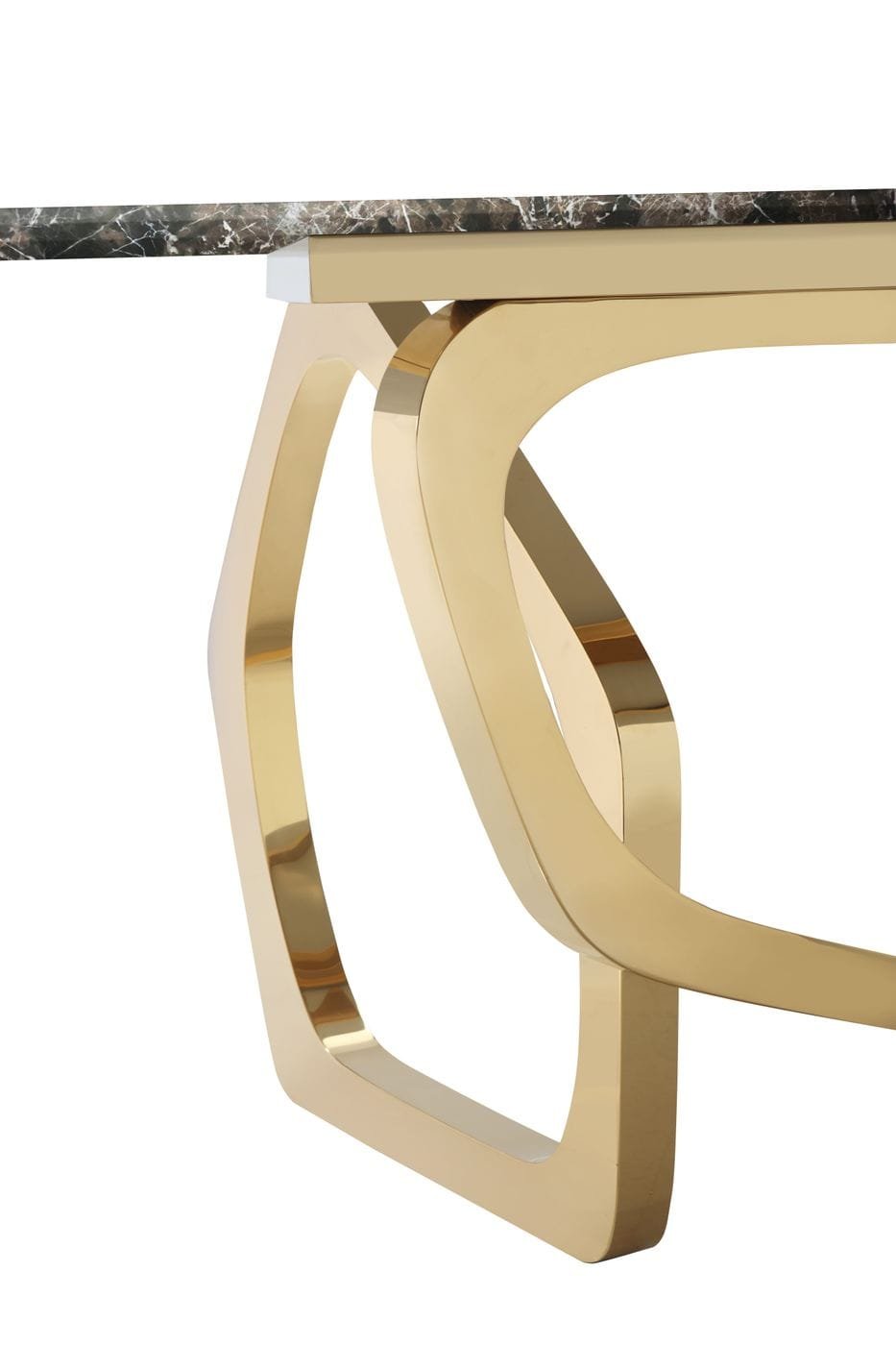 Modrest Colton - Modern Brown & Gold Dining Table - Image 2