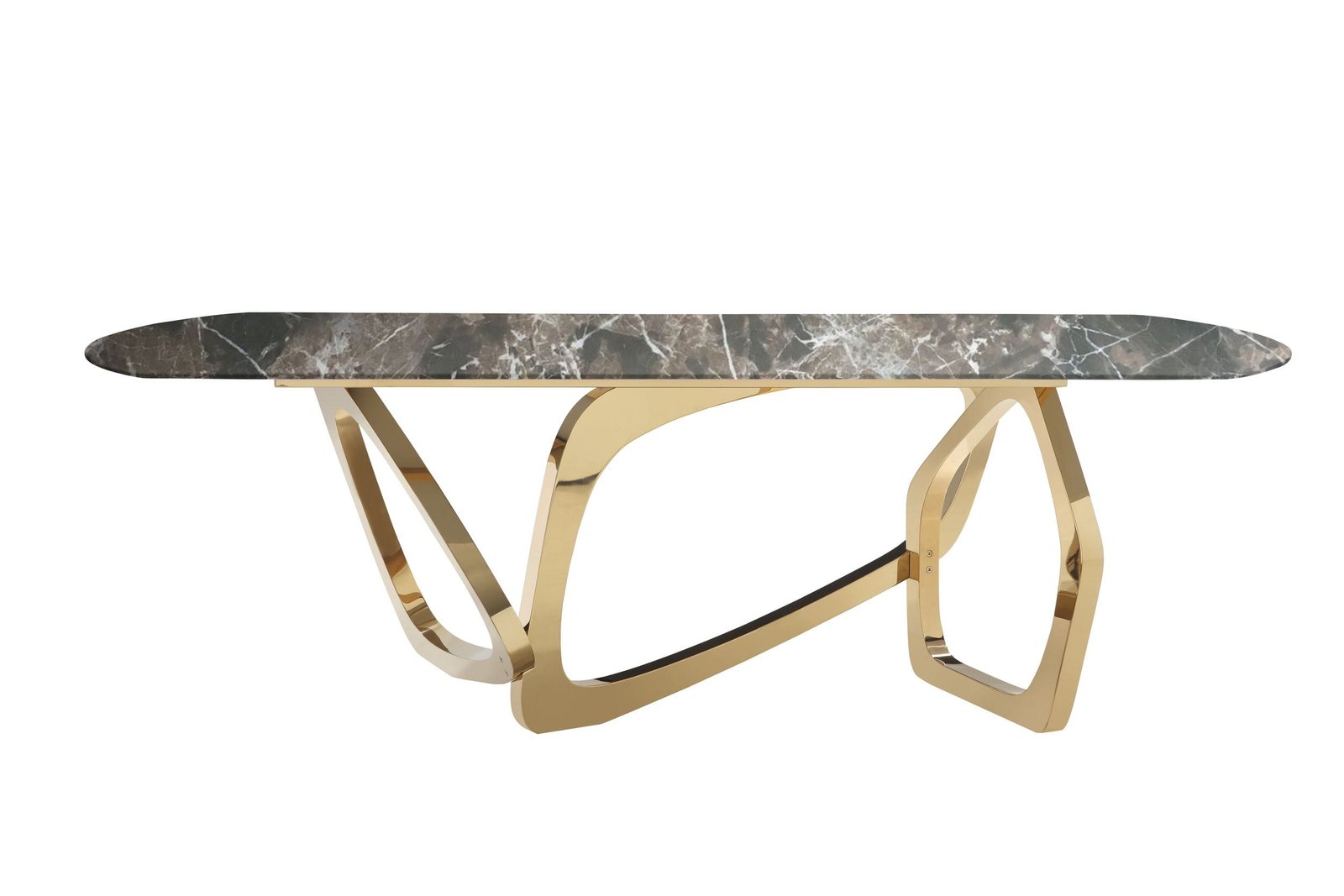 Modrest Colton - Modern Brown & Gold Dining Table - Image 4
