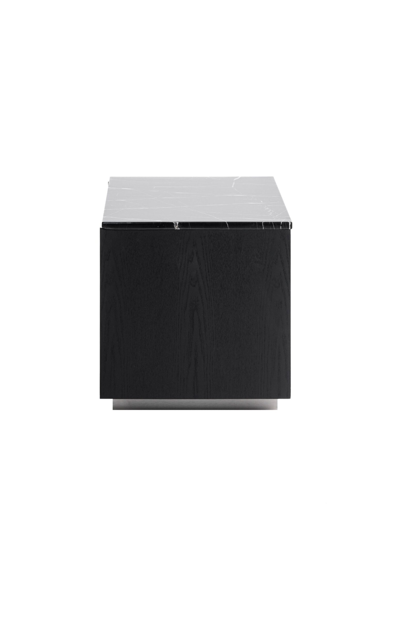 Modrest Concord - Modern Black Marble + Black Ash + Aluminum Nightstand - Image 3
