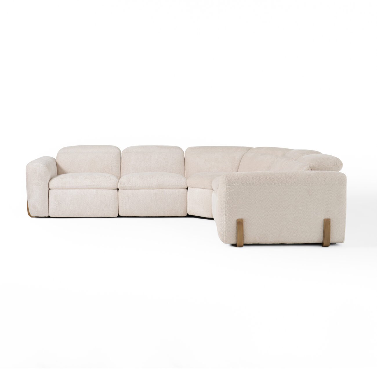 Divani Casa Conrad - Modern Beige Fabric Sectional With 3 Recliners - Image 5