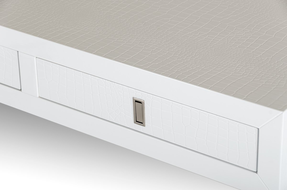 A&X Congress Transitional White Crocodile Office Desk - Image 2