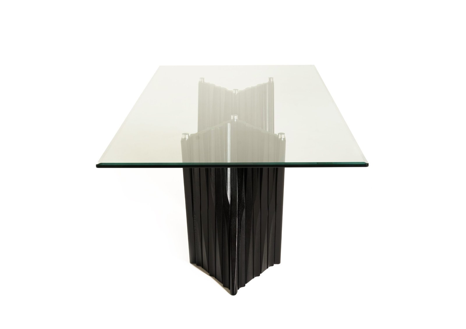 Modrest Corbin Mid-Century Black Ash & Glass Dining Table - Image 2