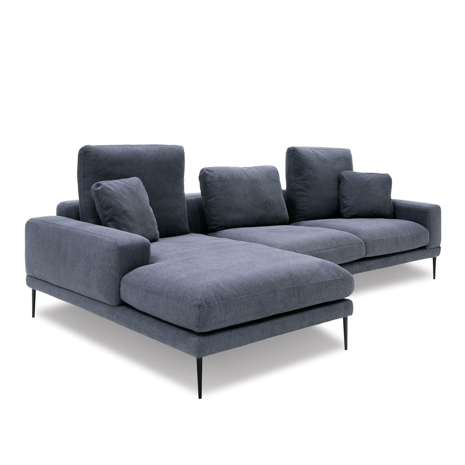 Divani Casa Corwith - Modern Blue Fabric Left Facing Sectional - Image 2