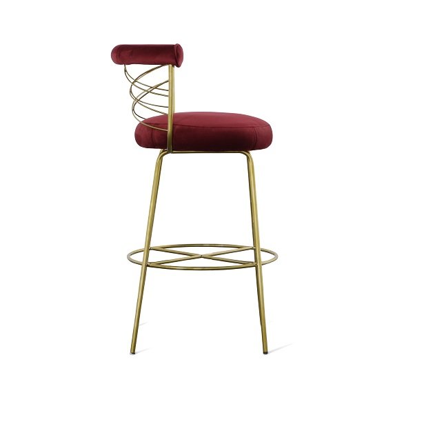 Modrest Dakin - Modern Glam Red & Gold Barstool - Image 3