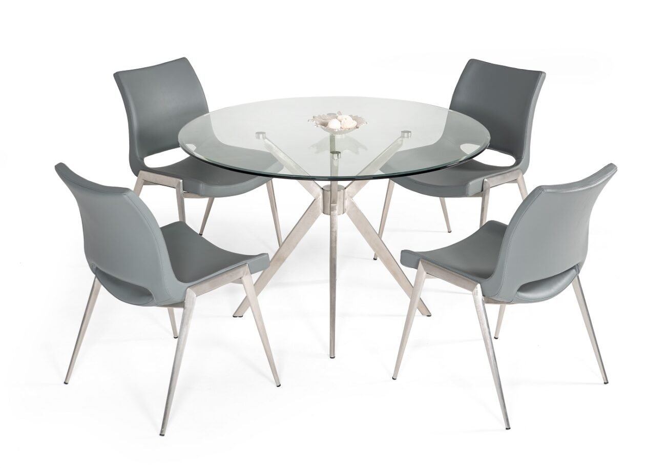 Modrest Dallas - Modern Brushed Stainless Steel Dining Table - Image 3