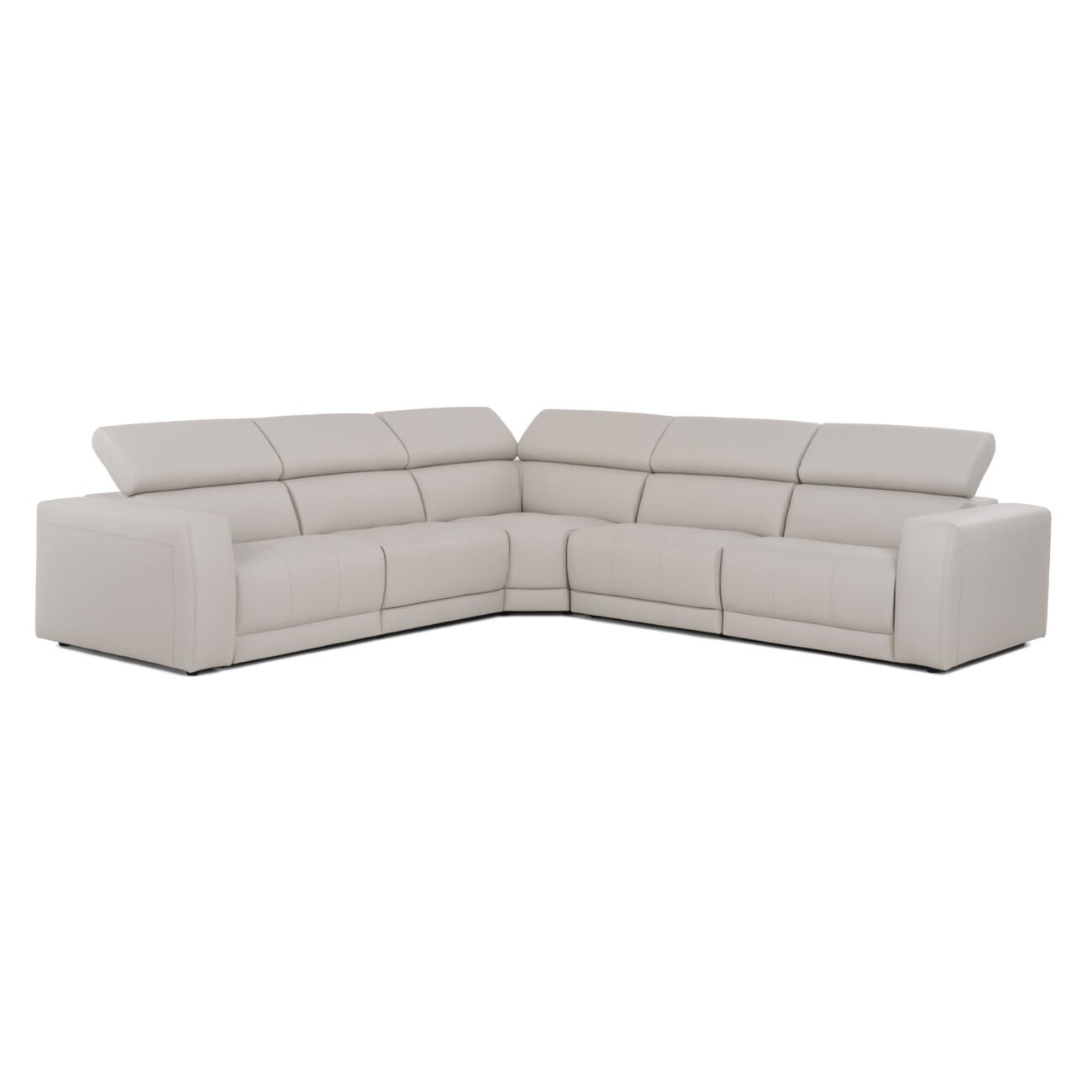 Lamod Italia Dalton - Modern Italian Light Grey Leather Sectional + Recliners - Image 2