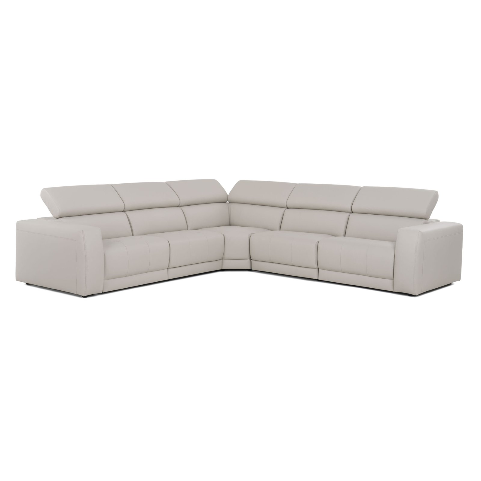Lamod Italia Dalton - Modern Italian Light Grey Leather Sectional + Recliners - Image 2