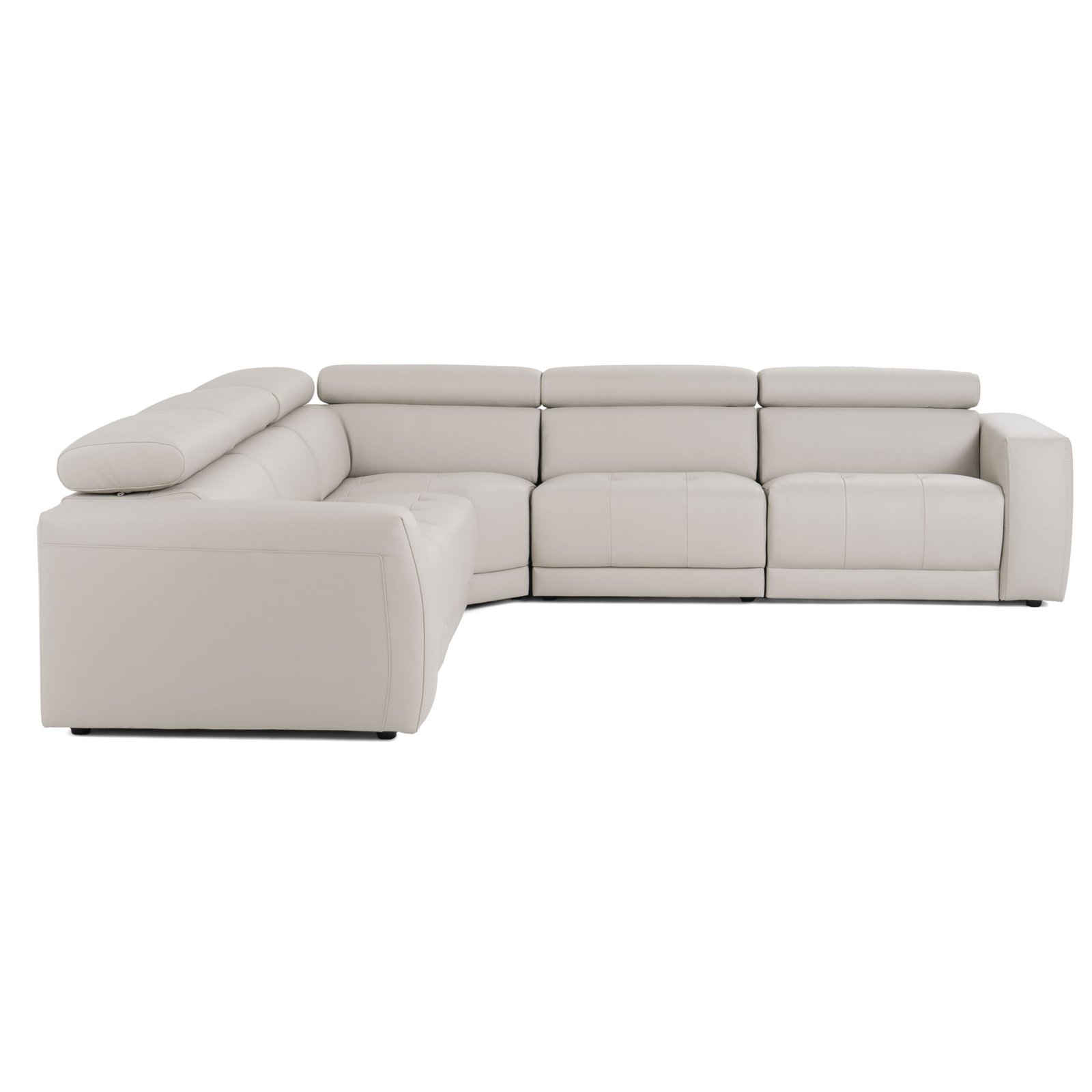 Lamod Italia Dalton - Modern Italian Light Grey Leather Sectional + Recliners - Image 4