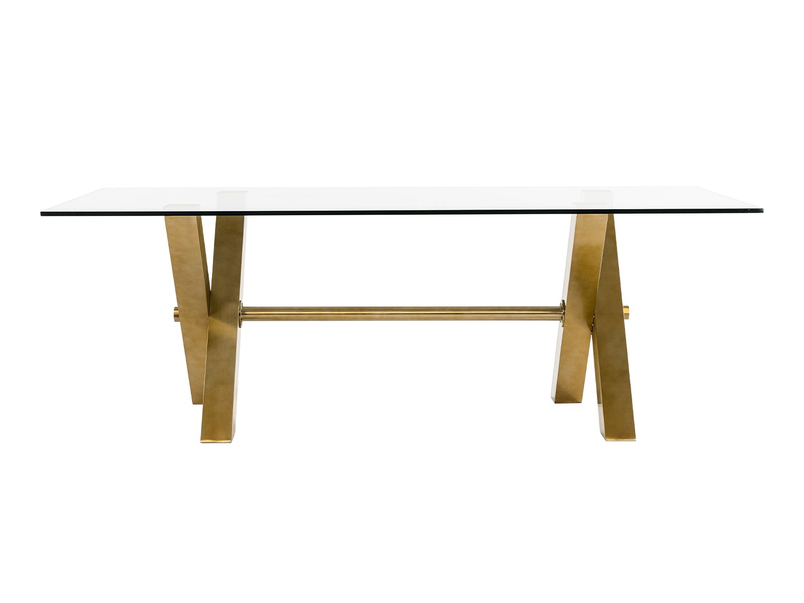 Modrest Dandy - Modern Golden & 15mm Glass Dining Table - Image 3