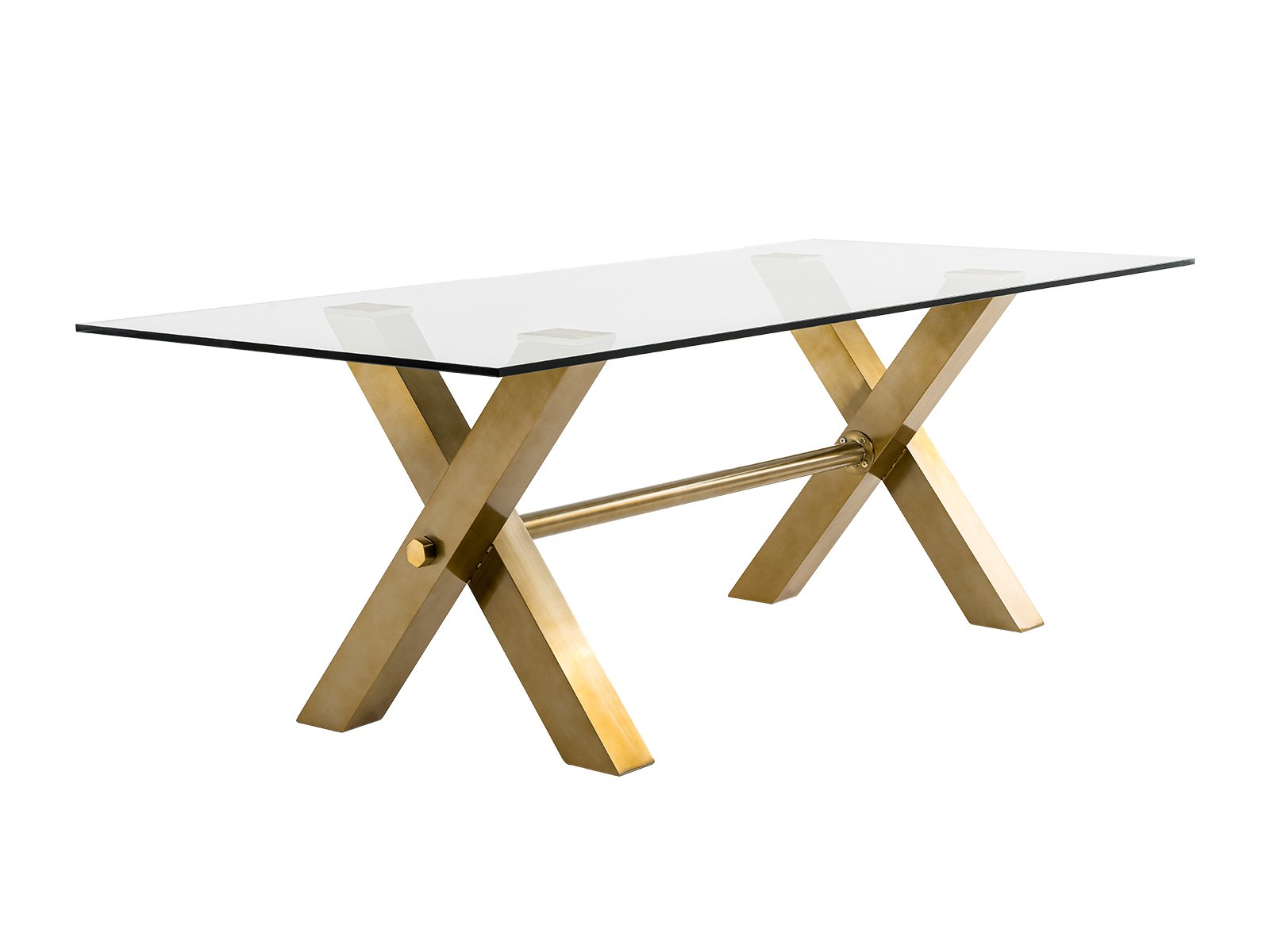 Modrest Dandy - Modern Golden & 15mm Glass Dining Table - Image 4