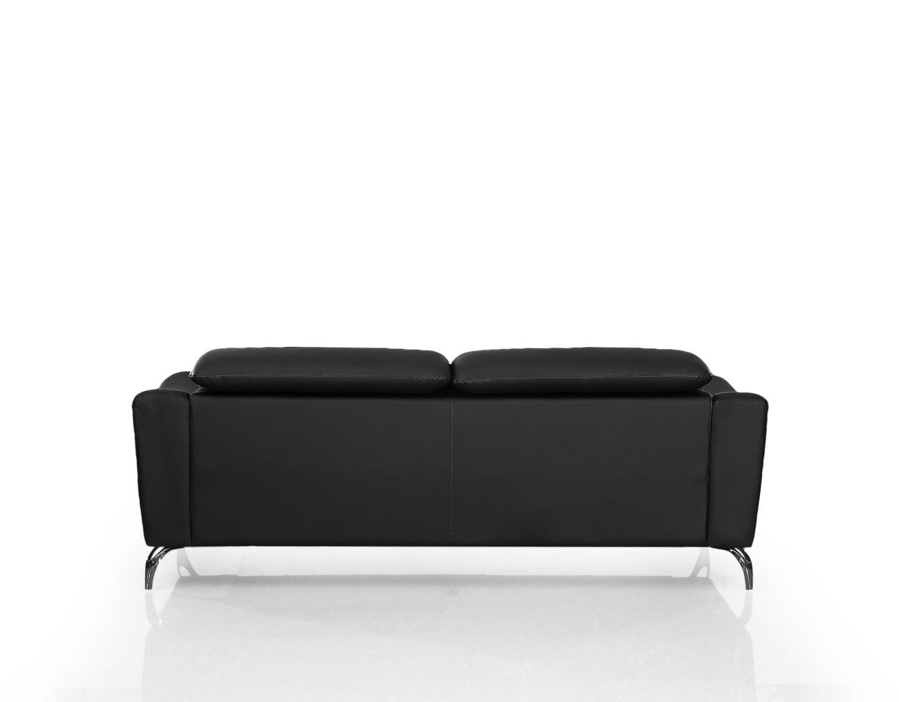 Divani Casa Danis - Modern Black Leather Sofa - Image 2