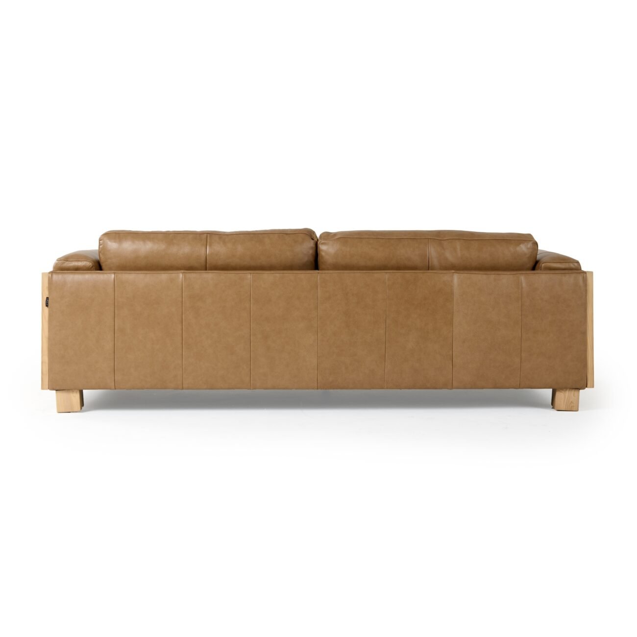 Divani Casa Danson - Modern Tan Leather + Wicker Sofa - Image 3