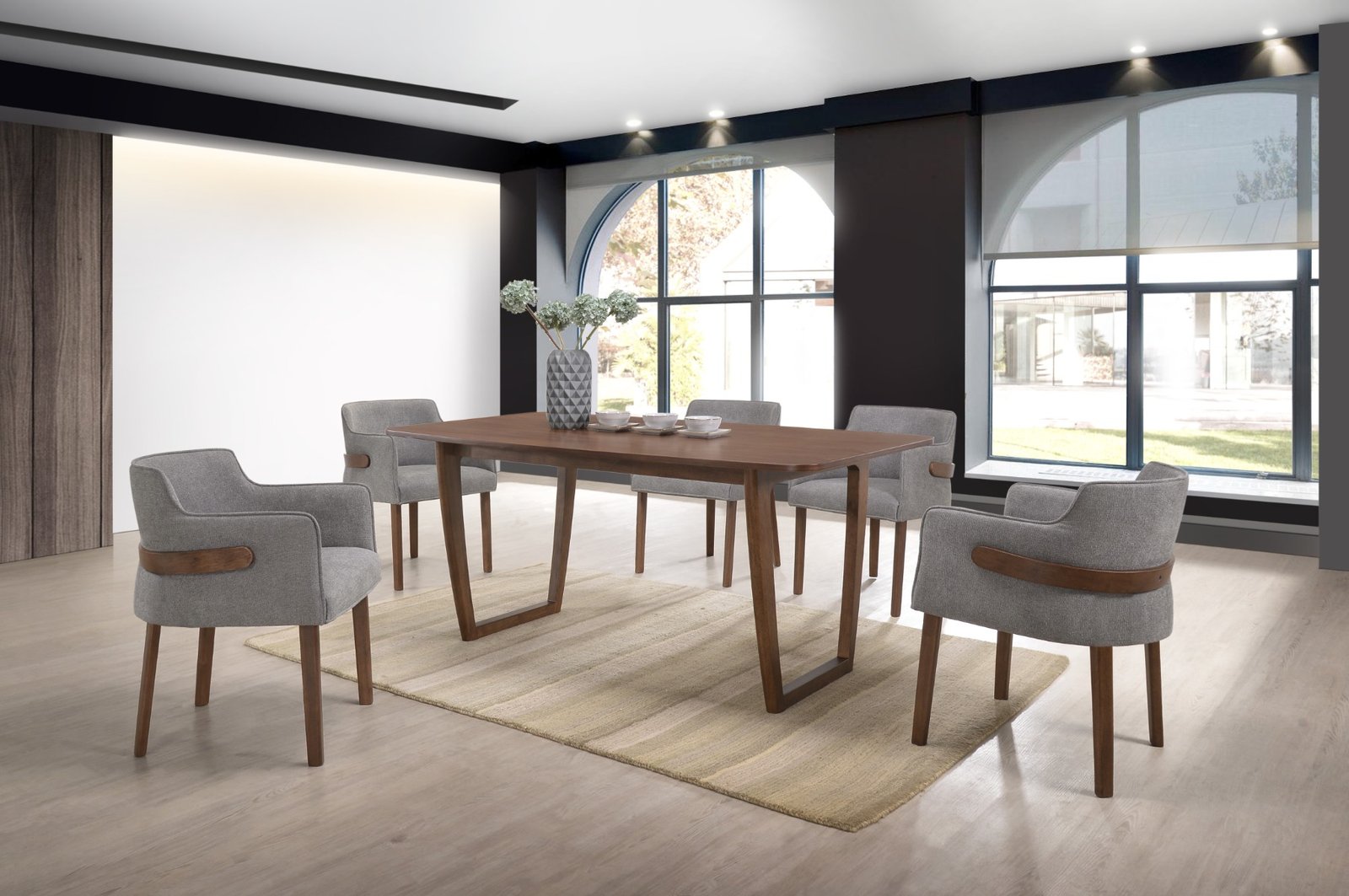 Modrest Jordan Modern Walnut Dining Table - Image 3