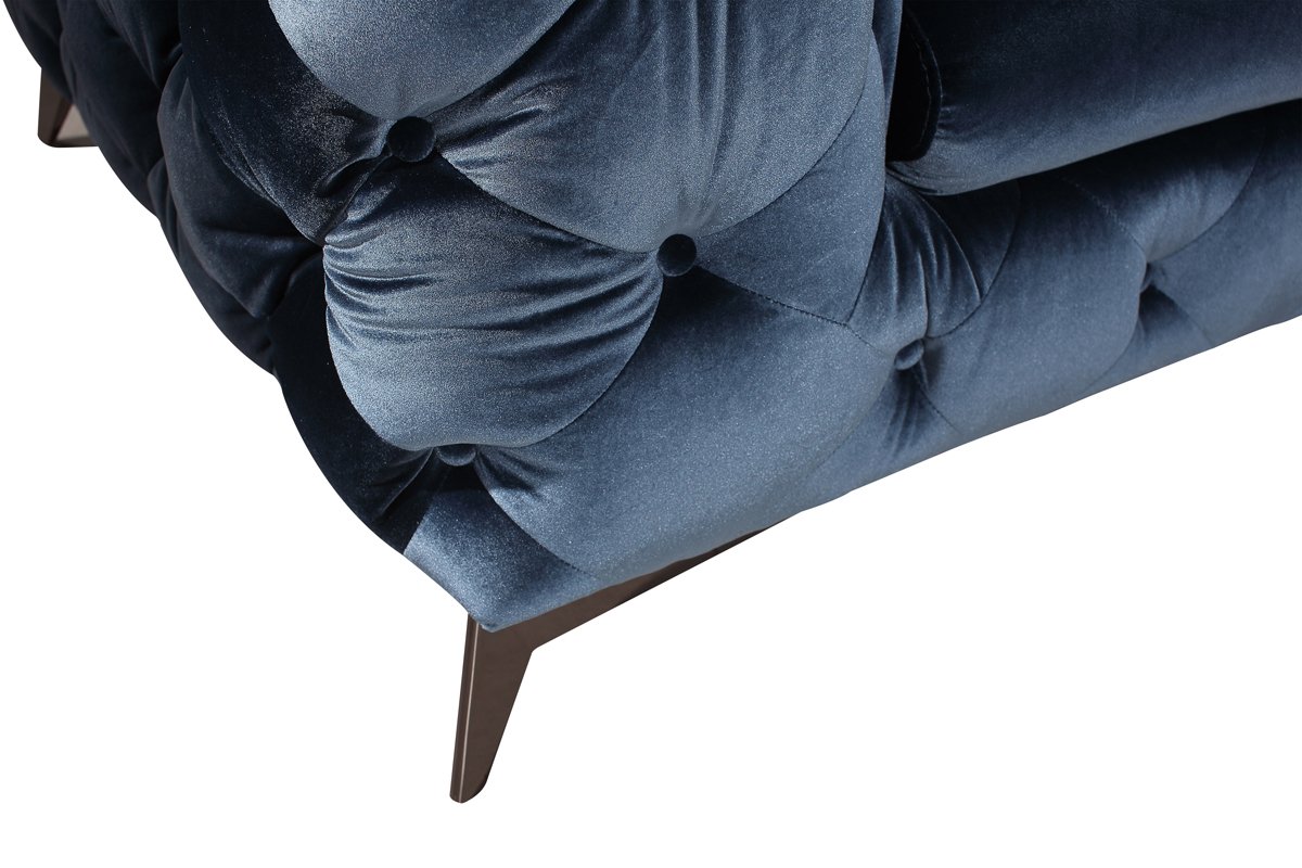 Divani Casa Delilah Modern Blue Fabric Loveseat - Image 2