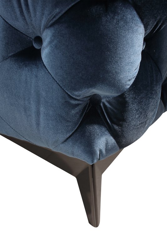 Divani Casa Delilah Modern Blue Fabric Loveseat - Image 3