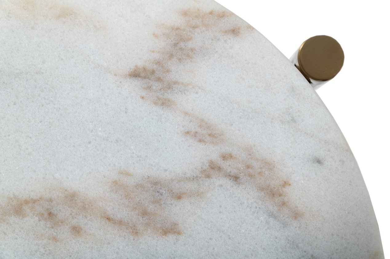 Modrest Denzel - White Marble + Gold End Table - Image 2