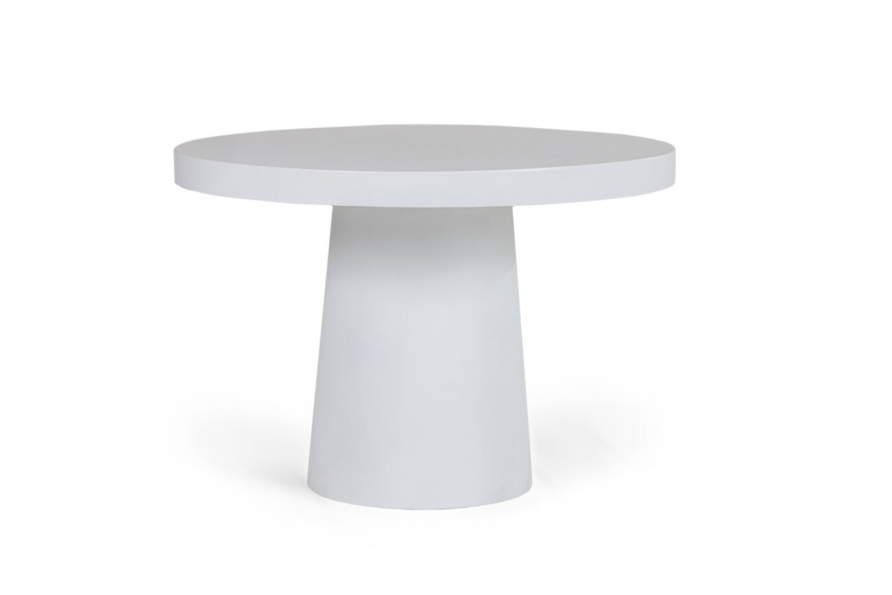 Modrest Desoto - Modern White Concrete Round Dining Table - Image 2