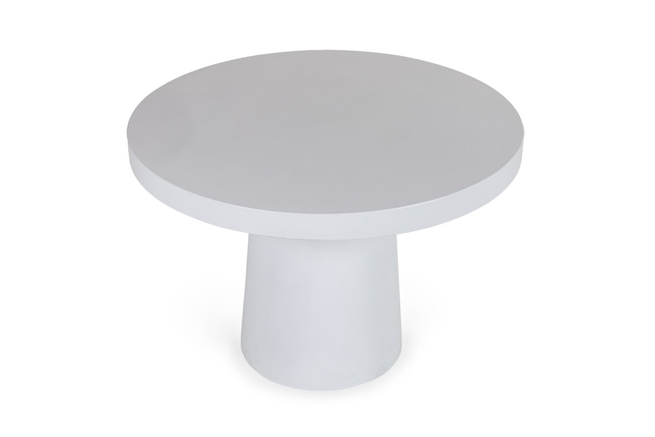 Modrest Desoto - Modern White Concrete Round Dining Table - Image 3