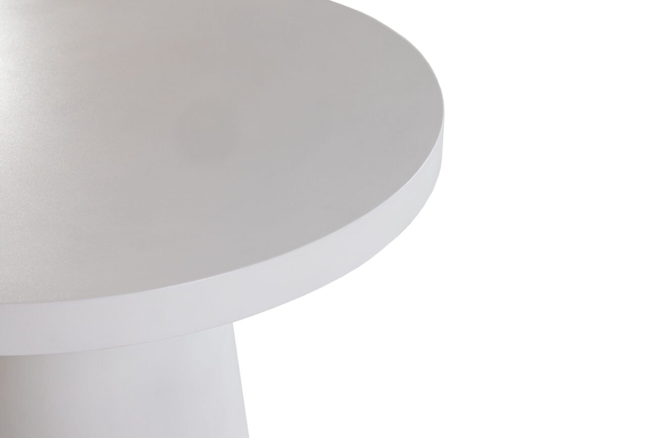 Modrest Desoto - Modern White Concrete Round Dining Table - Image 4
