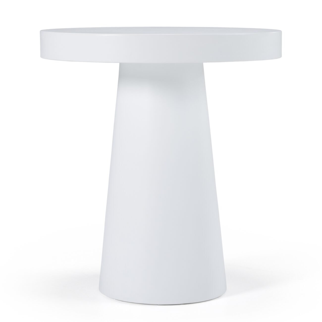 Modrest Desoto - Modern White Concrete Round End Table - Image 2
