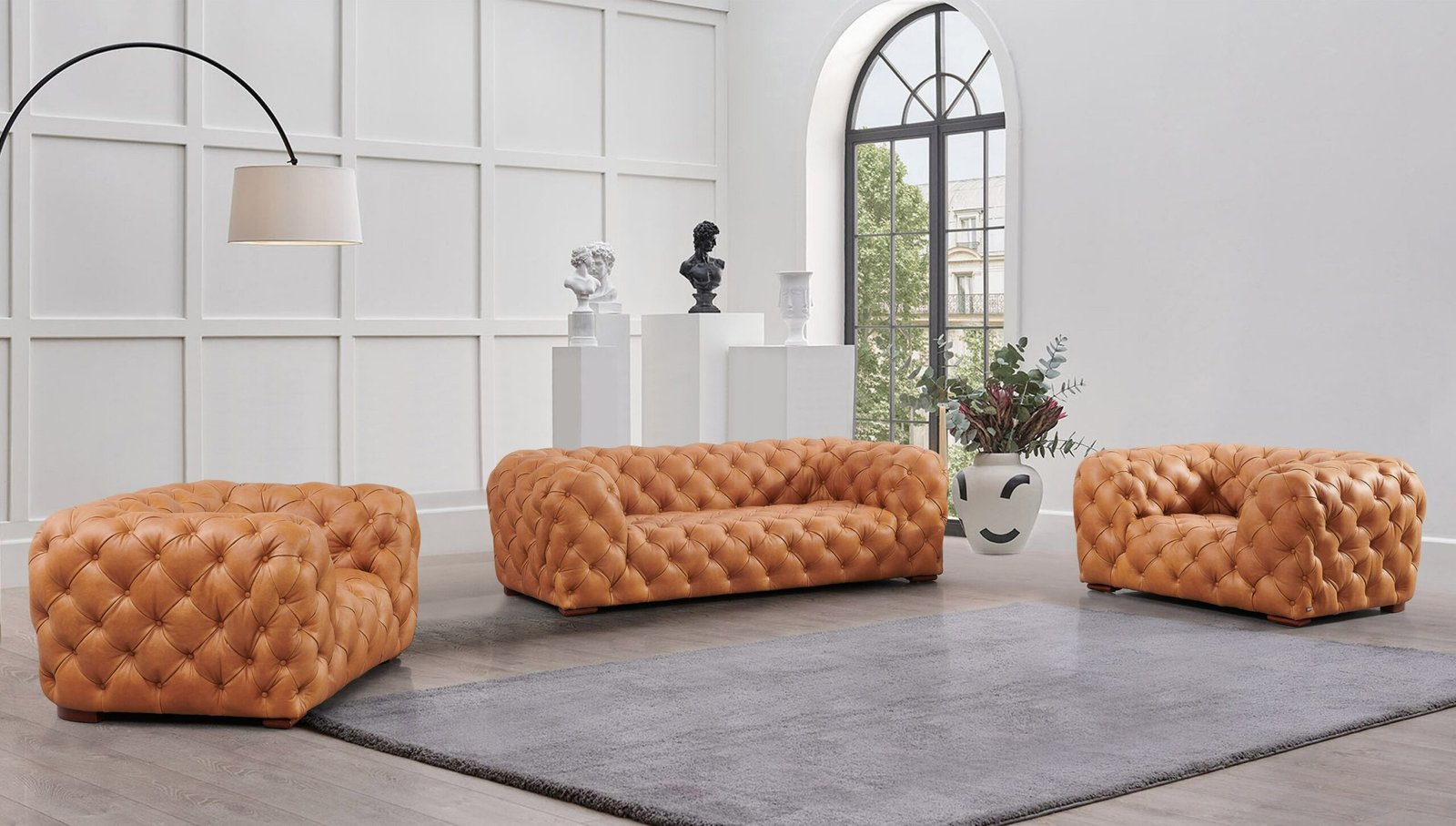Divani Casa Dexter - Transitional Camel Full Italian Leather Lounge Chair - Image 5