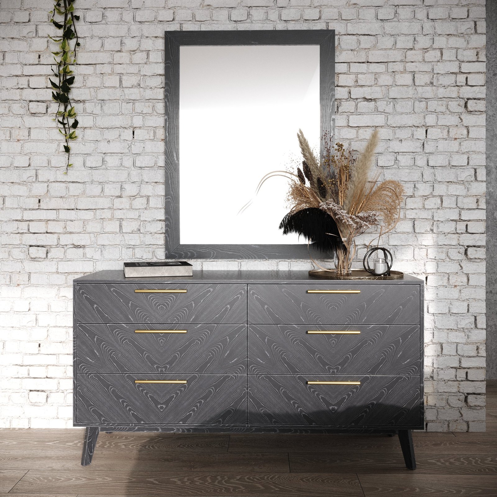 Modrest Diana - Eastern King Modern Grey Ash Bedroom Set - Image 4