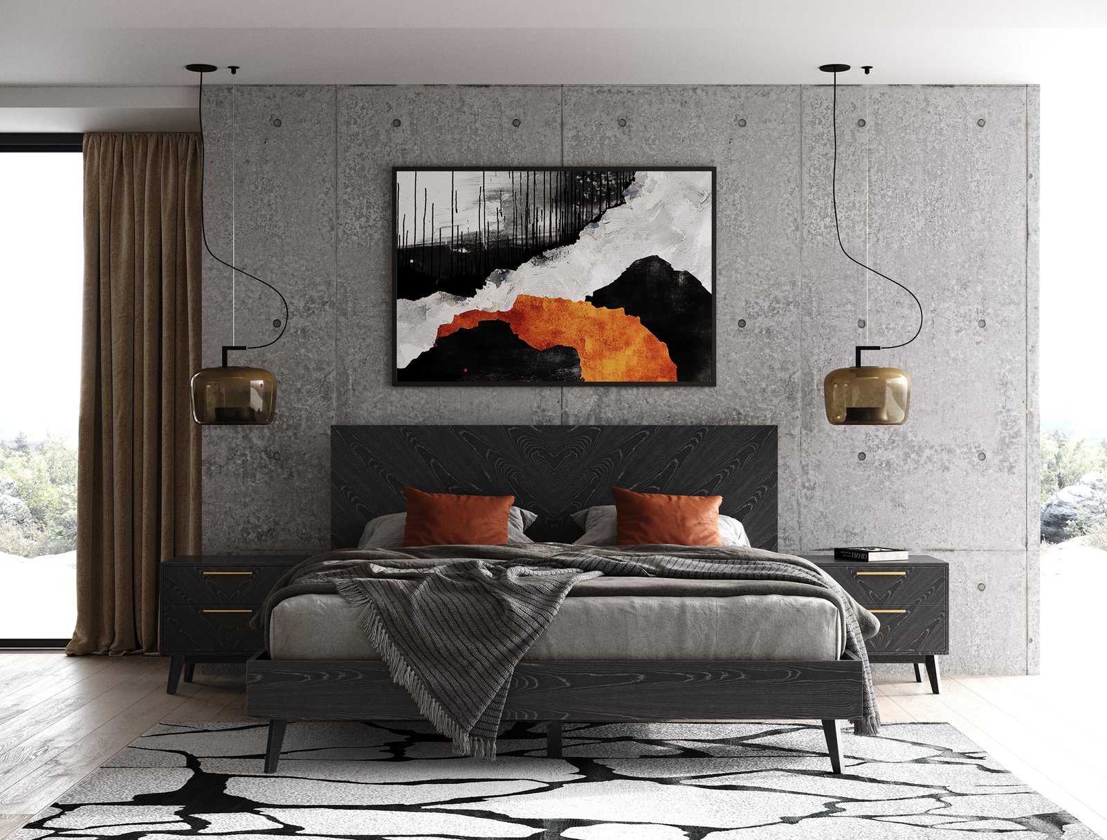 Modrest Diana - Queen Modern Grey Ash Bedroom Set - Image 3