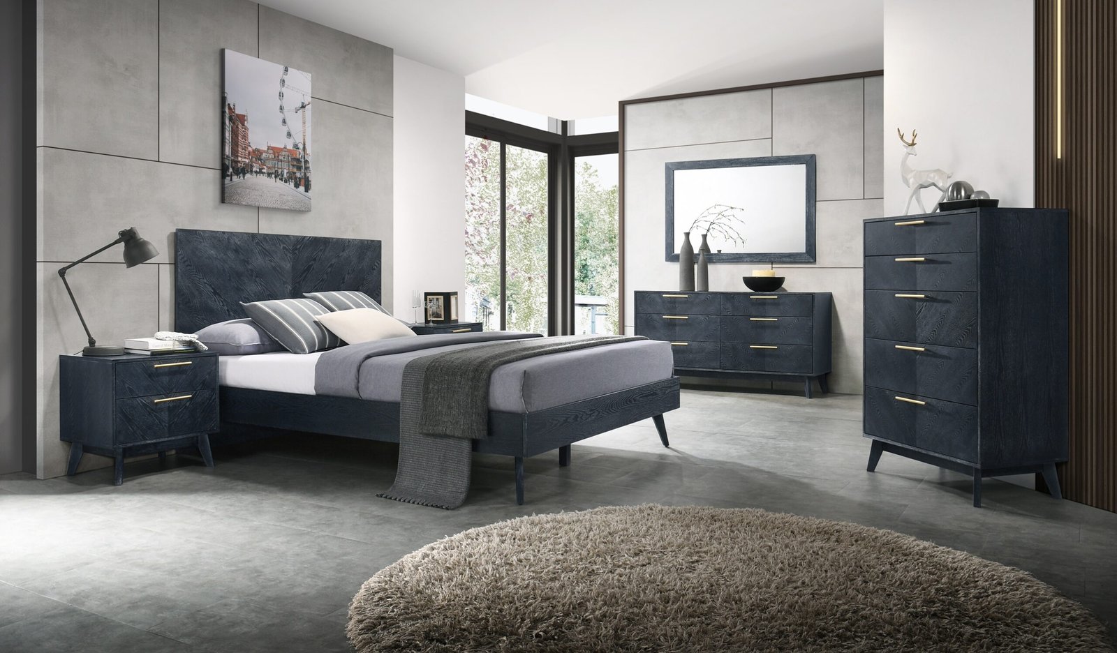 Modrest Diana - Eastern King Modern Grey Ash Bedroom Set