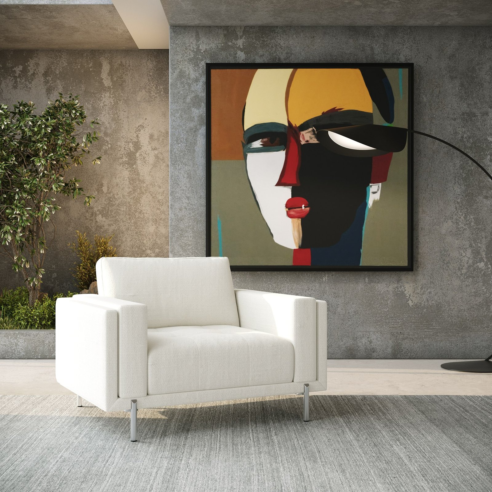Divani Casa Schmidt - Modern Off White Fabric Sofa + 2 Chairs - Image 2