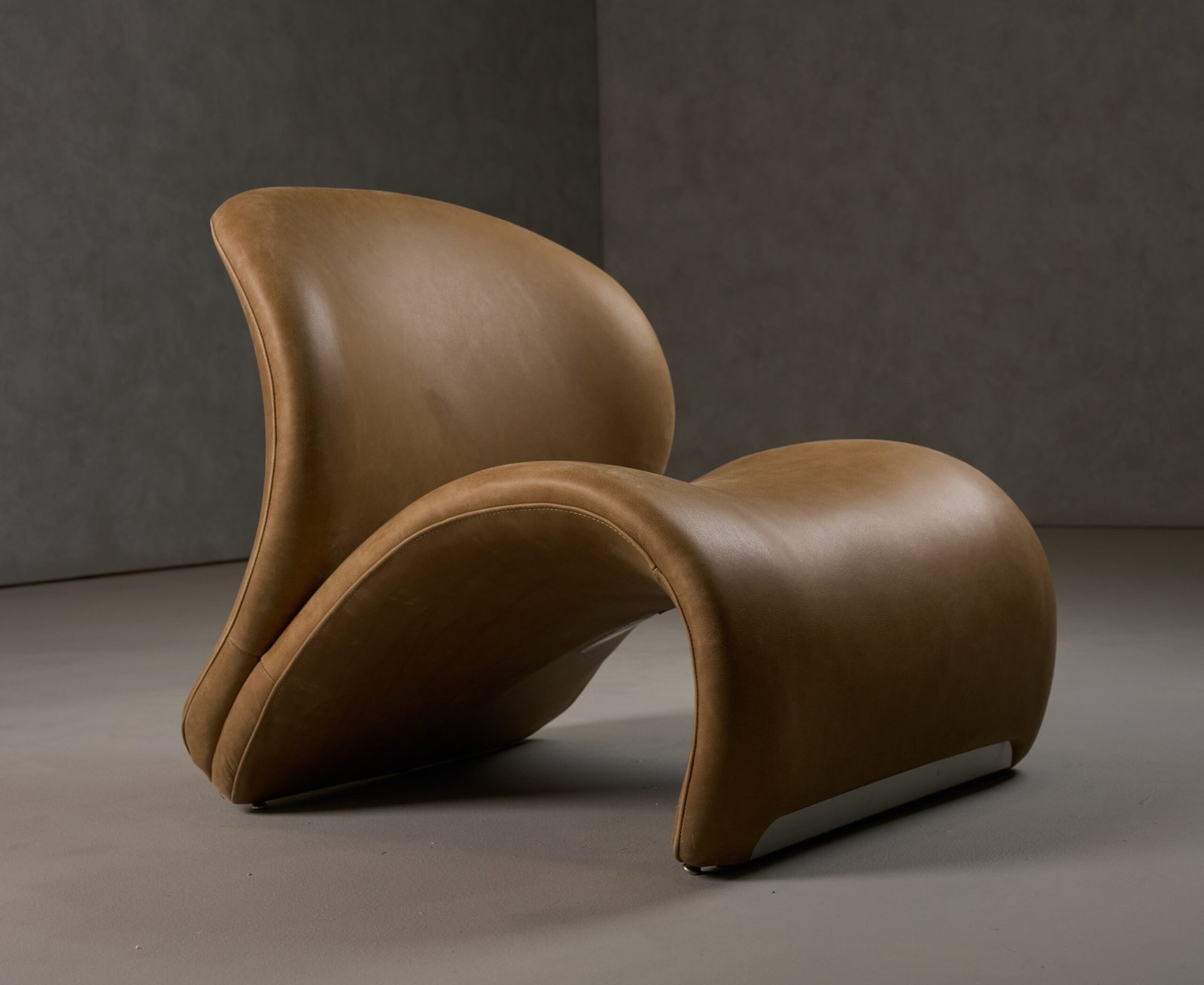 Modrest Donovan - Modern Brown Leather Accent Chair - Image 5