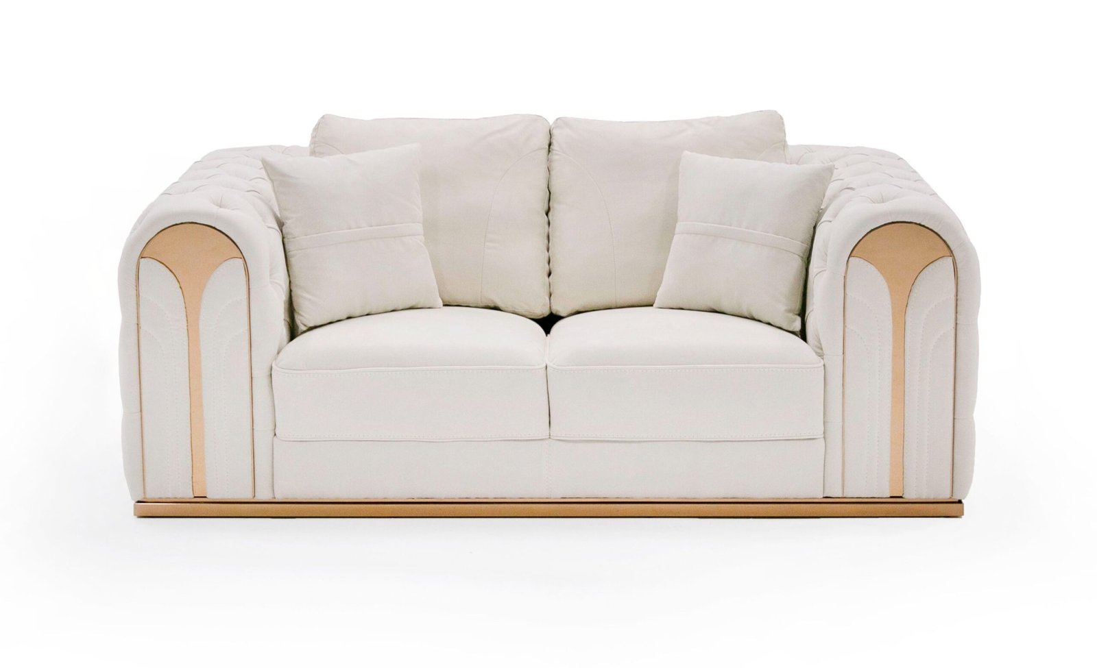 Divani Casa Dosie - Modern Beige Fabric Sofa & Loveseat Set - Image 3