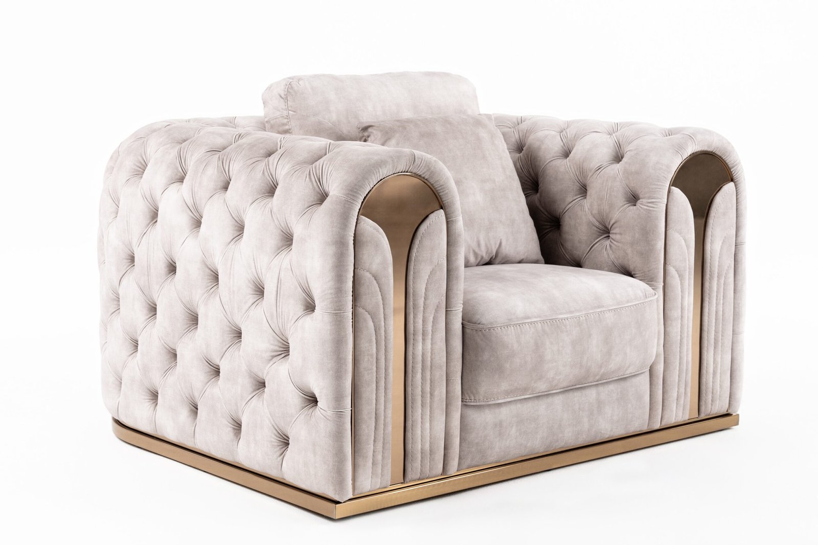 Divani Casa Dosie - Transitional Beige Velvet Chair - Image 2