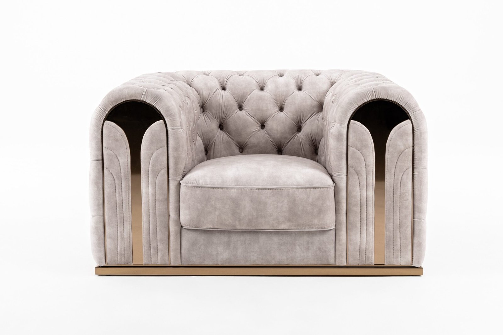 Divani Casa Dosie - Transitional Beige Velvet Chair
