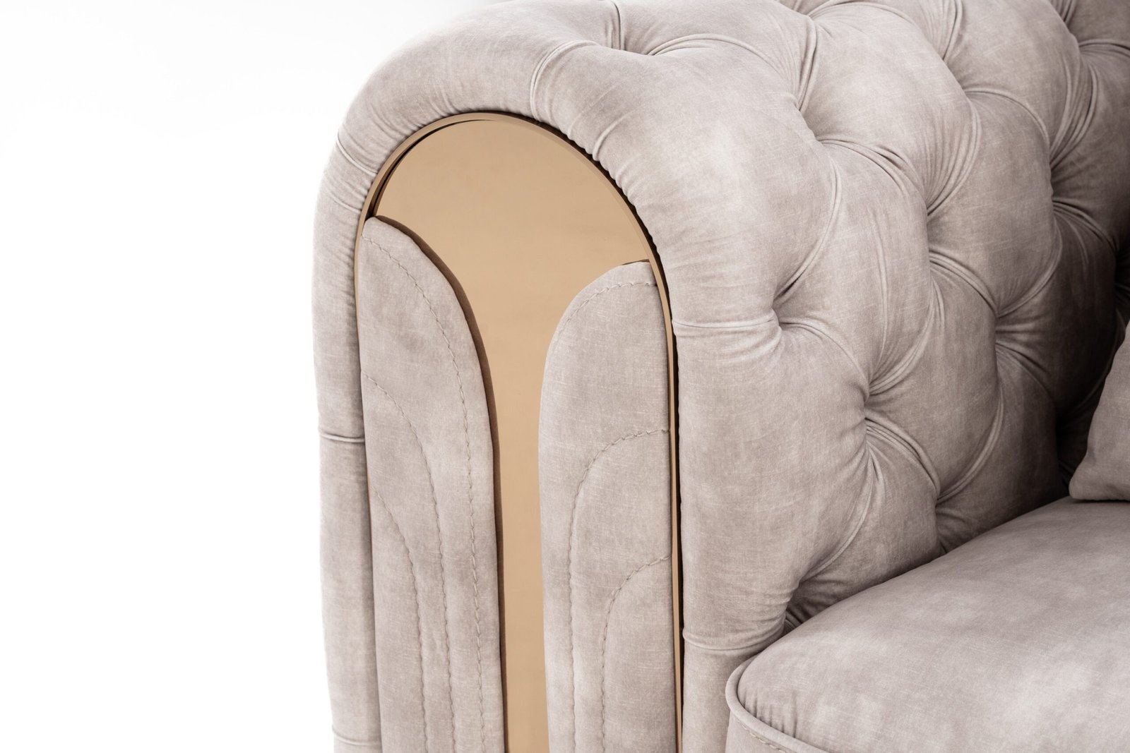 Divani Casa Dosie - Transitional Beige Velvet Chair - Image 4