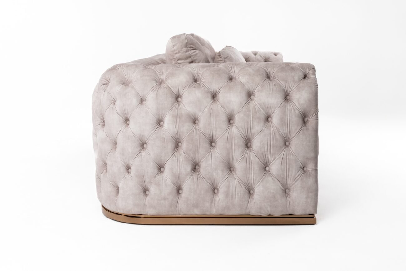 Divani Casa Dosie - Transitional Beige Velvet Sofa - Image 3
