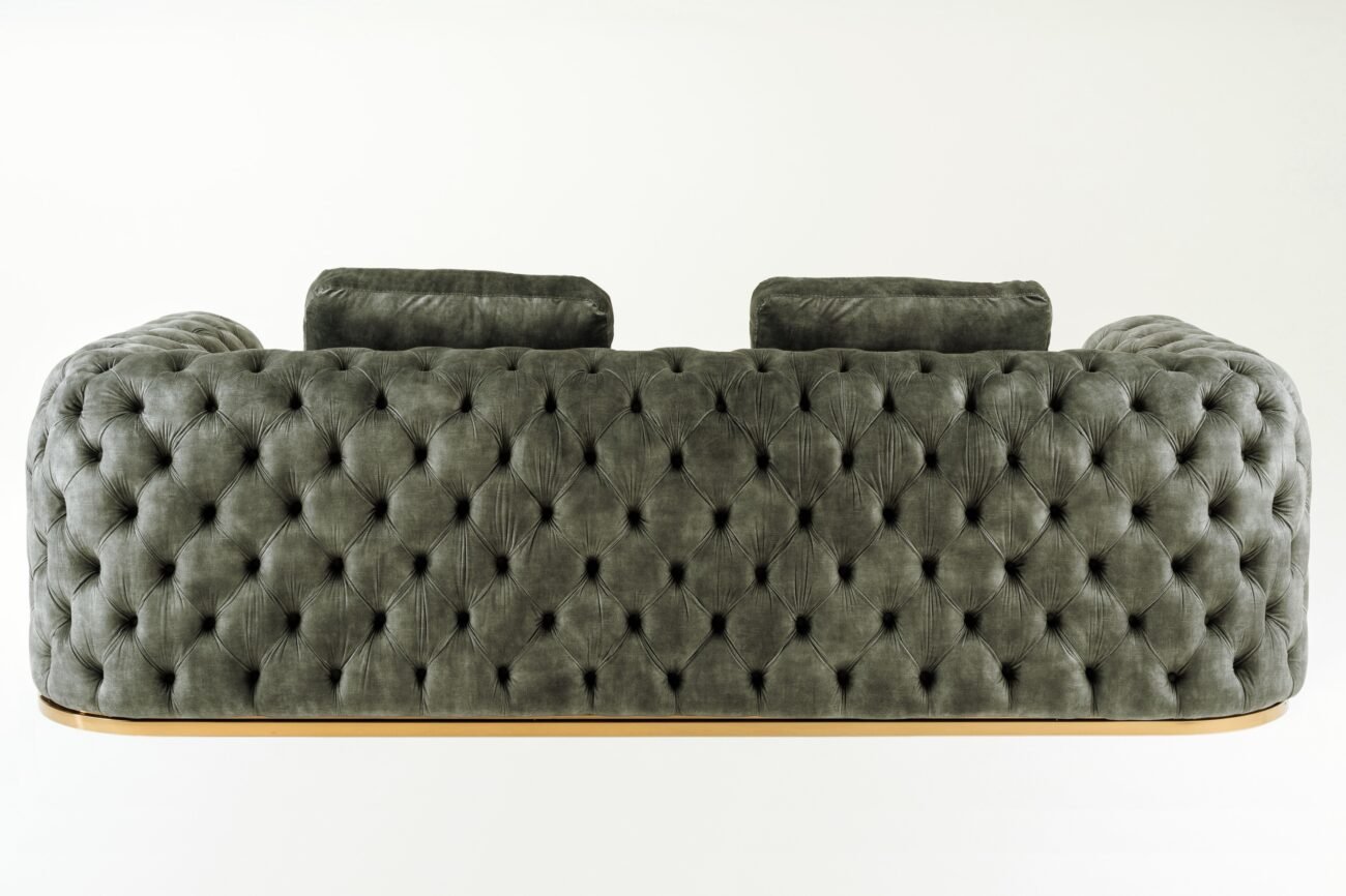 Divani Casa Dosie - Transitional Grey Velvet Sofa - Image 4