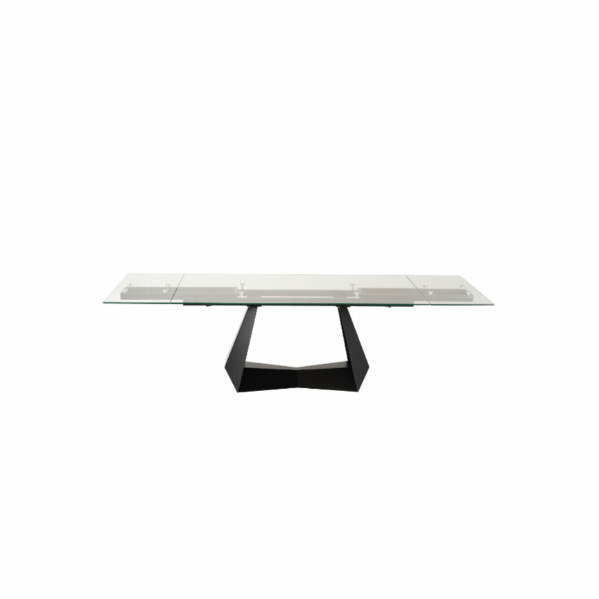 Modrest Maroney - Modern Black and Glass Extendable 70.5"/106" Dining Table - Image 5